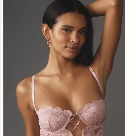 Brand New By Anthropologie Lace-Up Bodysuit - Picture 8 of 9